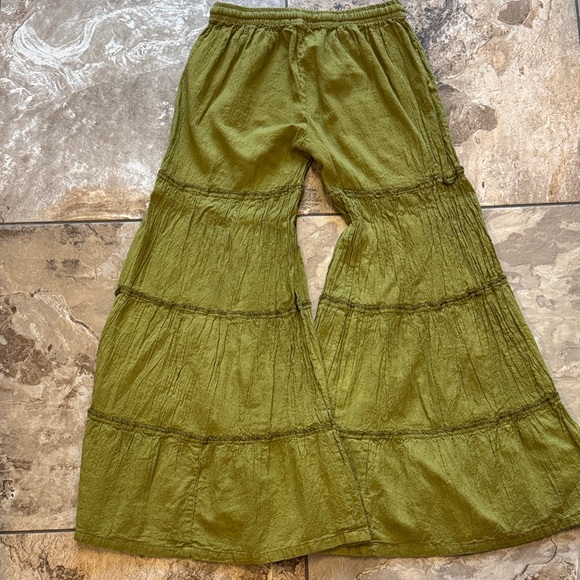 Olive Green Wide Leg Pants - Picture 4 of 5